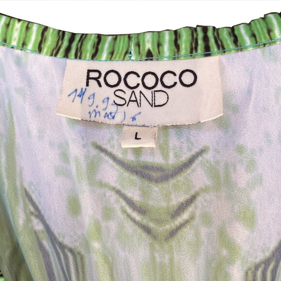 Rococo Sand Palm Springs Print Women's Sleeveless Plunging V-Neck L - Picture 4 of 6